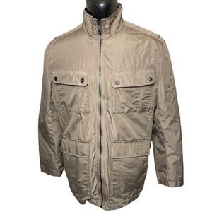Marc NY Andrew Marc Windbreaker Jacket Tan Brown Field Utility Coat Men Sz L